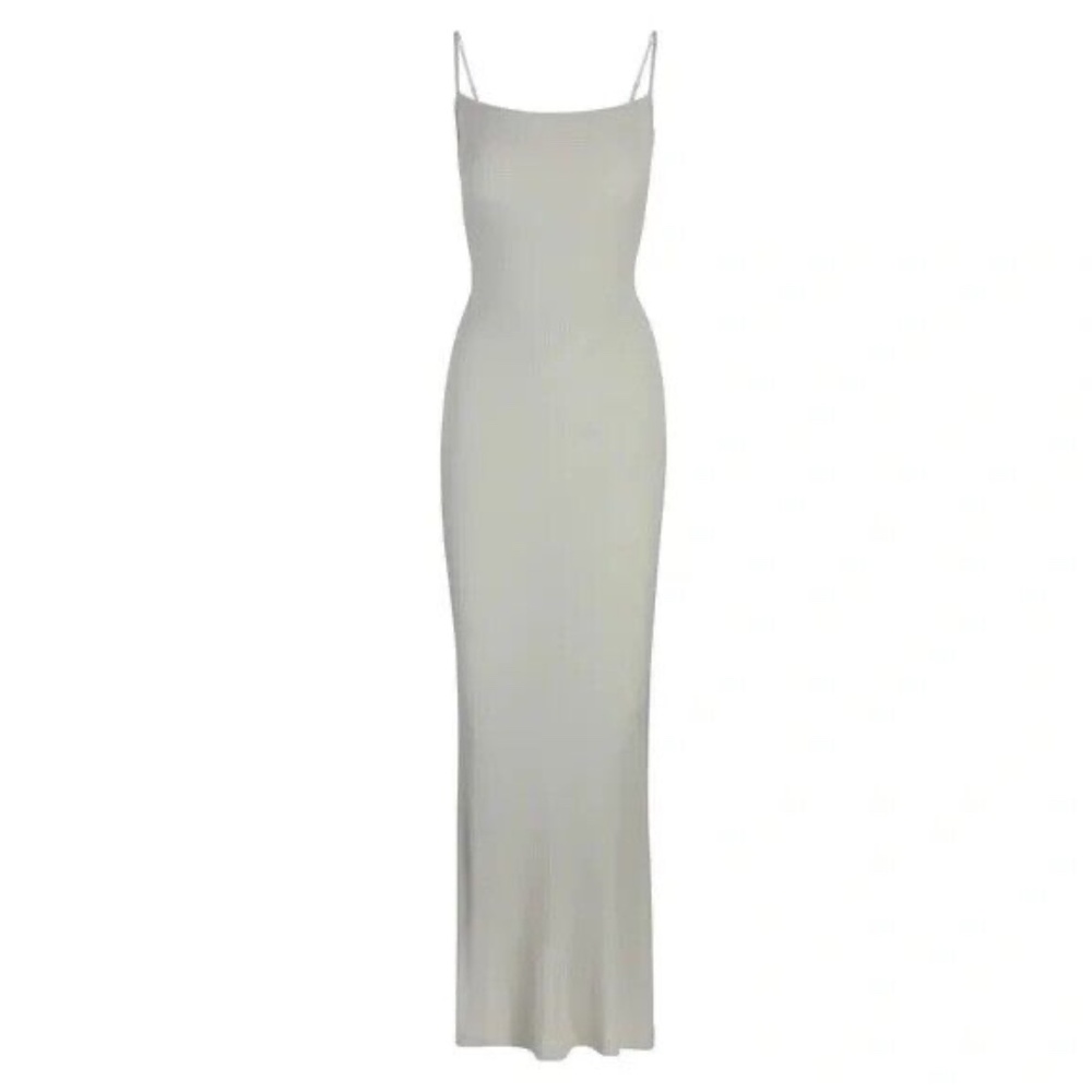 NWOT SKIMS SOFT LOUNGE LONG SLIP DRESS TALC Sage Green Large